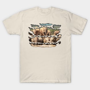 Ripped Wildlife Elephant Swim T-Shirt